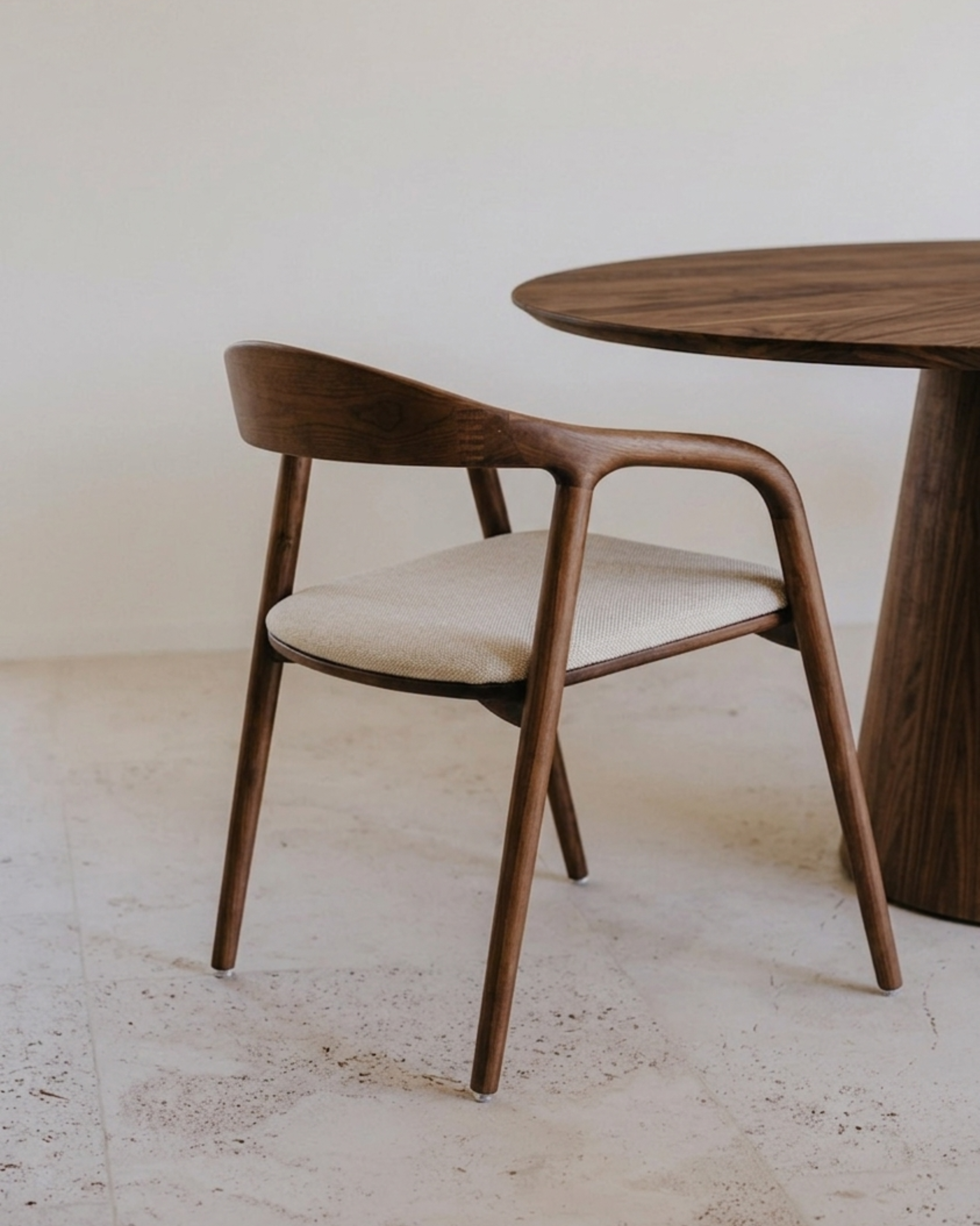 Ami eetkamerstoel - Walnut - Stoffen zitting