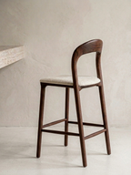 Ami barkruk - Walnut - Stoffen zitting