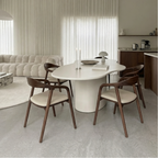 Ami eetkamerstoel walnoot - Beige leer