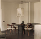 Ami eetkamerstoel - Walnut - Stoffen zitting