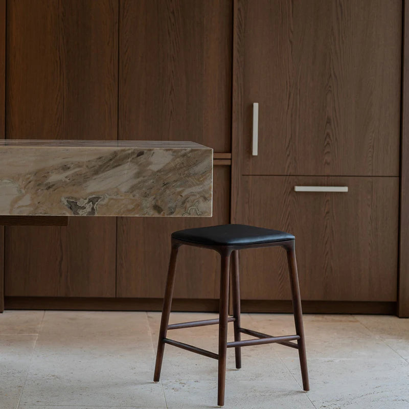 Nora Backless Bar Stool - Leather