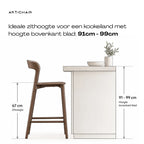 Ideale zithoogte barkruk (67 cm) voor een kookeiland met bladhoogte 91-99 cm